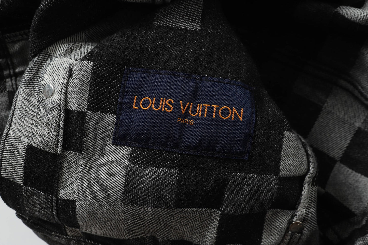 250404 New high-quality black checkered denim jacket