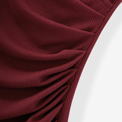 Wrap Style Bodycon Dress With Built In Shapewear