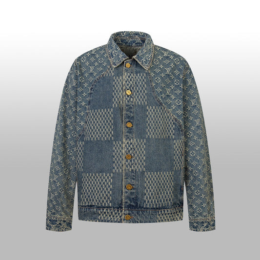 1014 High quality jacquard heavy wash jacket