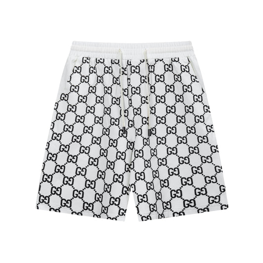 250408 New high-quality partially full-printed knitted shorts