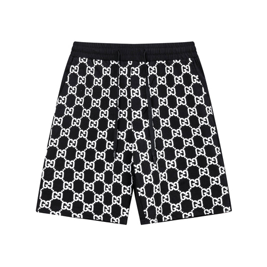 250408 New high-quality partially full-printed knitted shorts