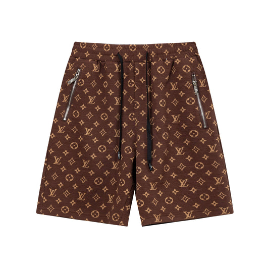 250408 New high-quality jacquard fabric full-print knitted shorts