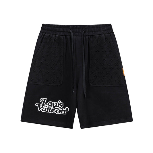 250408 New high-quality pocket jacquard printed knitted shorts