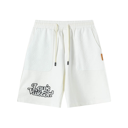 250408 New high-quality pocket jacquard printed knitted shorts