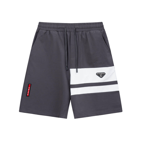 250408 New high-quality metal triangular label characteristic knitted shorts